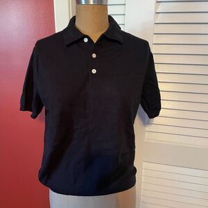 LABOUR UNION | black knit polo 38 EURO NWT